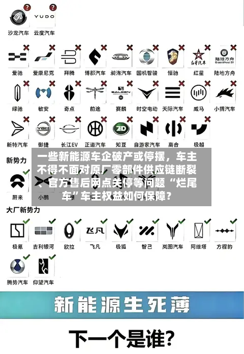一些新能源车企破产或停摆，车主不得不面对原厂零部件供应链断裂、官方售后网点关停等问题 “烂尾车”车主权益如何保障？