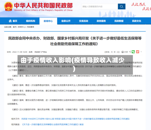 由于疫情收入影响(疫情导致收入减少)