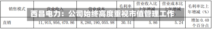 西昌电力：公司始终高度重视市值管理工作-第2张图片