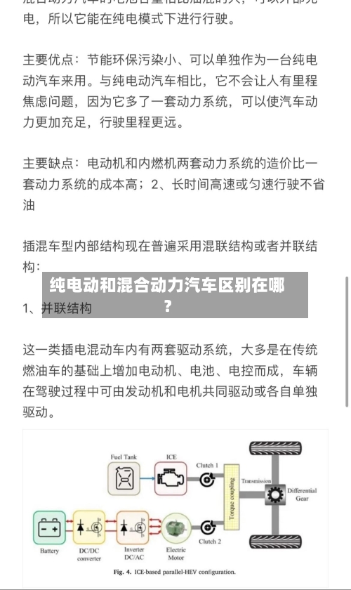 纯电动和混合动力汽车区别在哪?