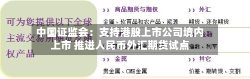 中国证监会:支持港股上市公司境内上市 推进人民币外汇期货试点-第3张图片