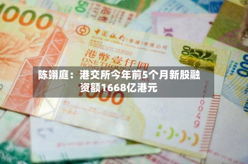 陈翊庭:港交所今年前5个月新股融资额1668亿港元