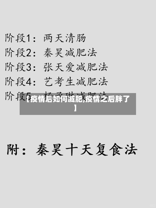 【疫情后如何减肥,疫情之后胖了】-第2张图片