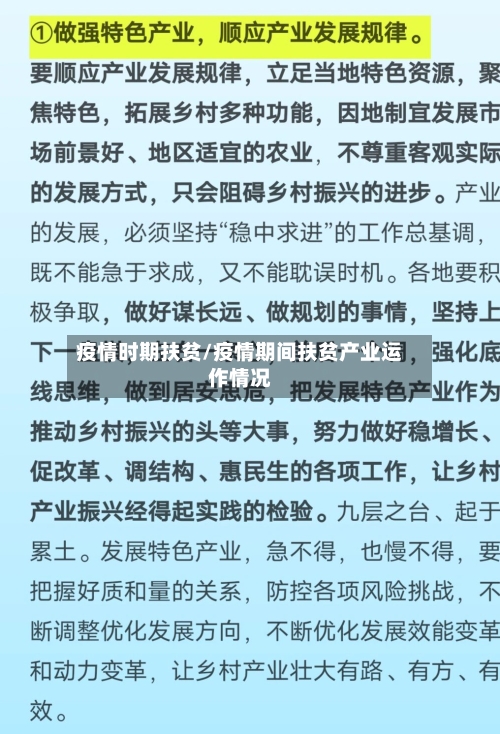疫情时期扶贫/疫情期间扶贫产业运作情况