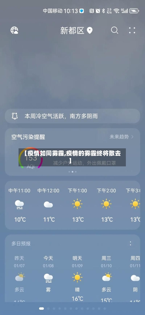 【疫情如同雾霾,疫情的雾霾终将散去】