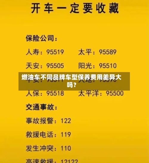 燃油车不同品牌车型保养费用差异大吗?