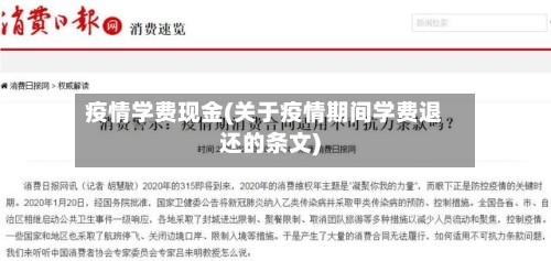 疫情学费现金(关于疫情期间学费退还的条文)