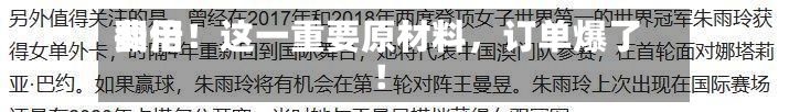费用翻倍！这一重要原材料	，订单爆了！-第3张图片