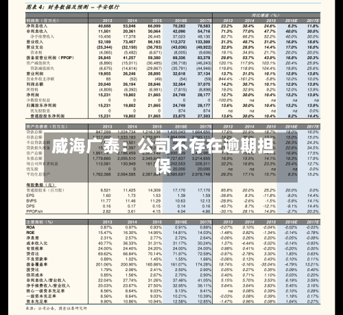 威海广泰:公司不存在逾期担保-第1张图片
