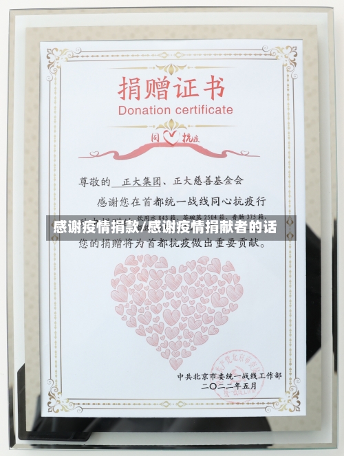 感谢疫情捐款/感谢疫情捐献者的话