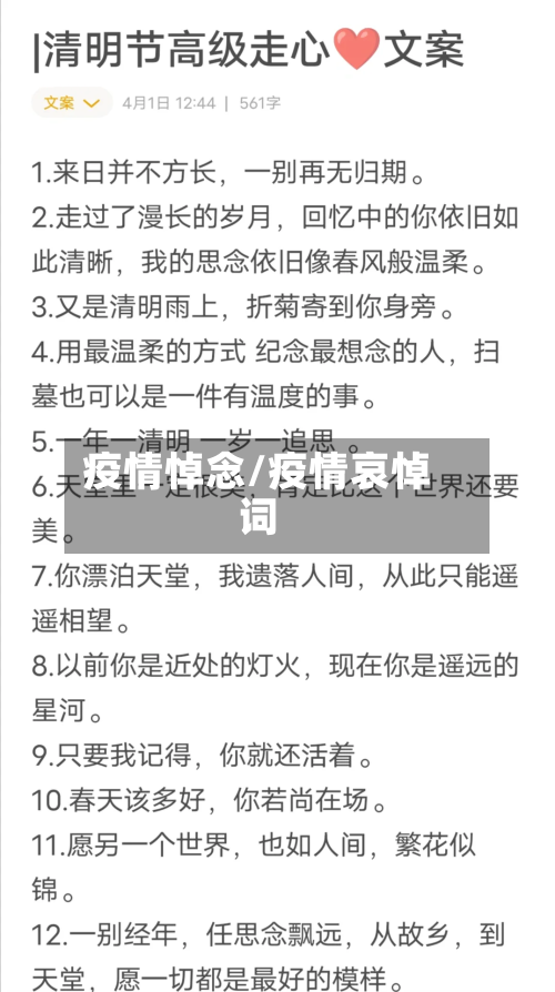 疫情悼念/疫情哀悼词-第2张图片